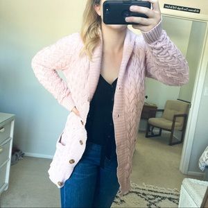 Vintage Land’s End Open Front Granny Cardigan Size L